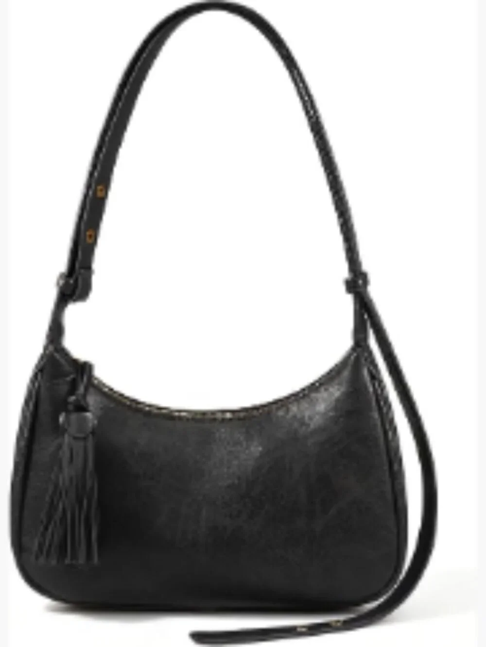 Vegan Leather Retro Hobo Handbag with Floral Embossed Texture Adjustable Strap